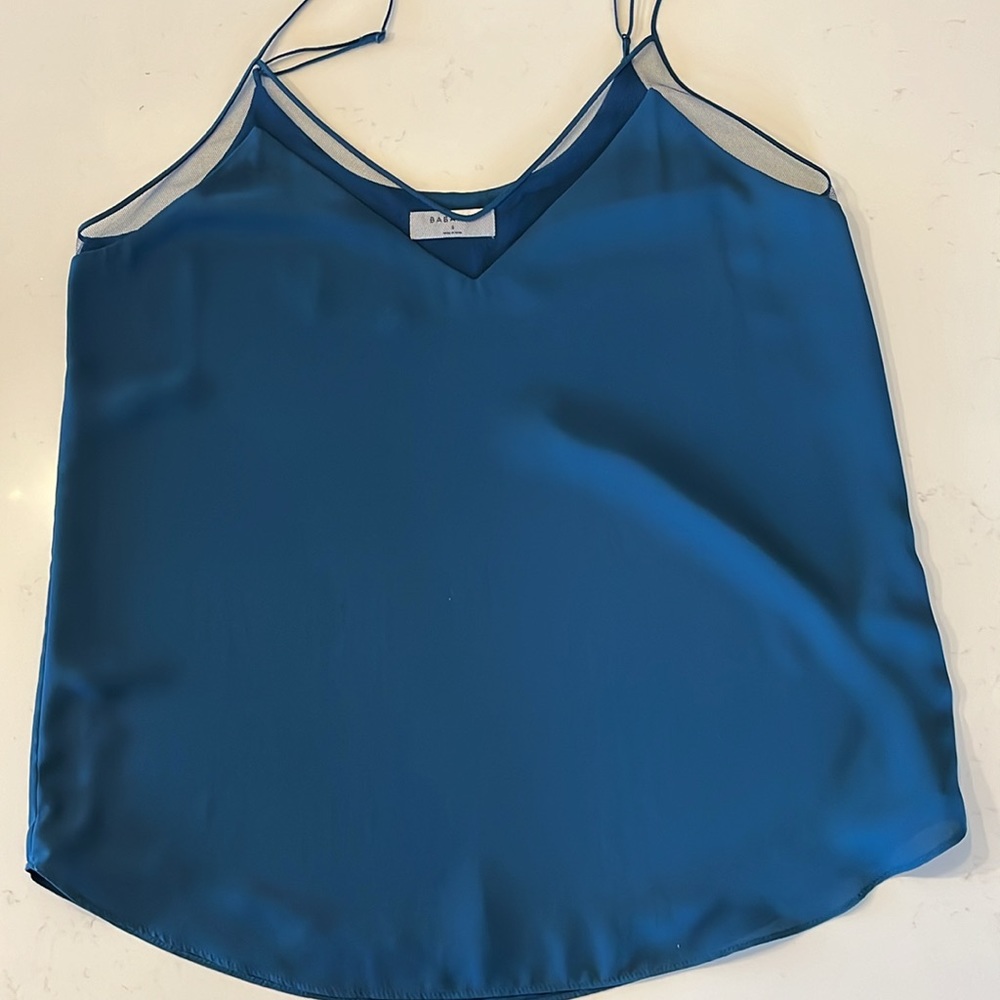 Babaton Teal Blue Satin Camisole